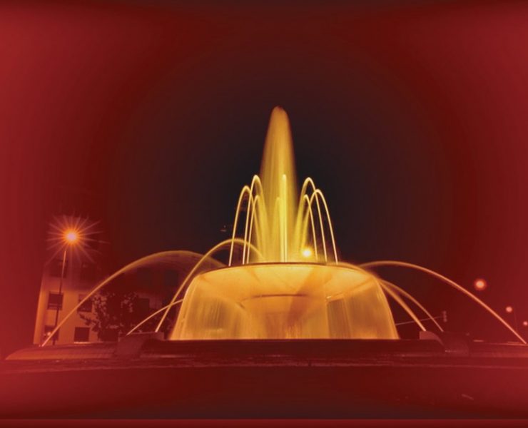 Numerous approaches to the illumination of decorative watershapes have been around for decades, but there’s keener interest in specific techniques for the lighting of moving water as the ‘fountain phenomenon’ reaches past the commercial realm and makes its way into the residential market. In both settings, observes Crystal Fountains’ Paul L’Heureux, it’s always about maximizing the visual beauty of water. (Photo by John Max Llorca)