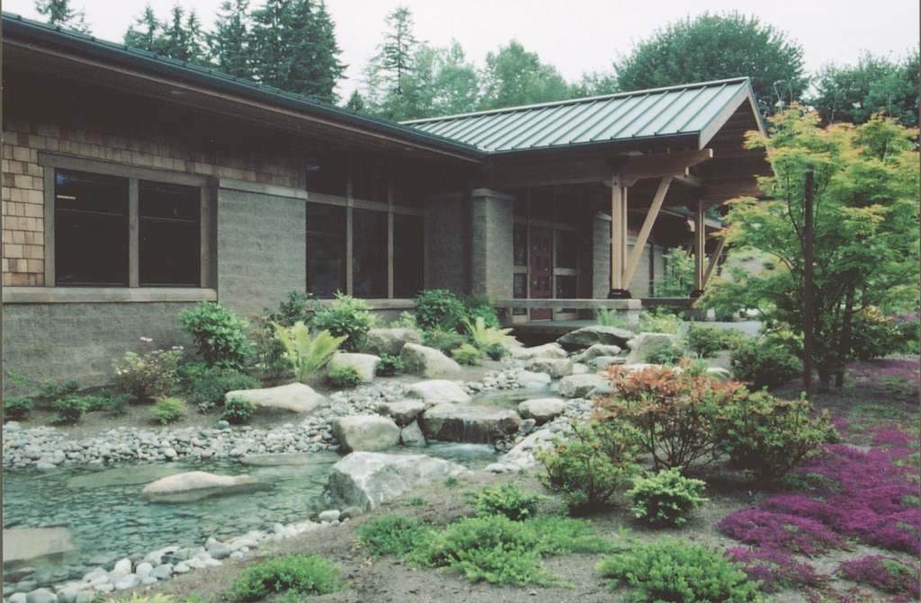 The structures and grounds at the Cross Valley Water District’s headquarters in Clearview, Wash., stand as a prime example of how a public facility can send important messages to the community about responsible environmental stewardship. According to landscape architect Sandra Hasegawa Ingalls of Foresight, Inc., the project’s watershape is a key element in a broad program that makes this facility what she hopes is a model for others to come.